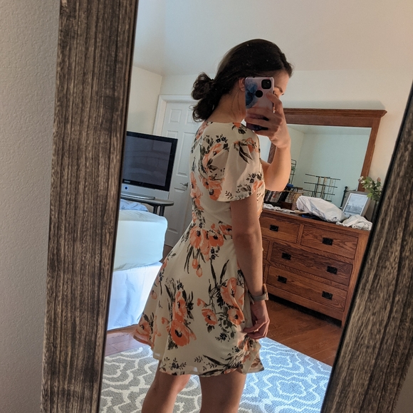 Abercrombie&Fitch floral chiffon fit and flare dress - Picture 3 of 4